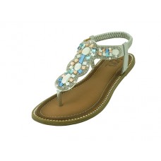 W8808L-S - Wholesale Women's " EasyUSA " Rhinestone Upper Sandals ( *Silver Color )